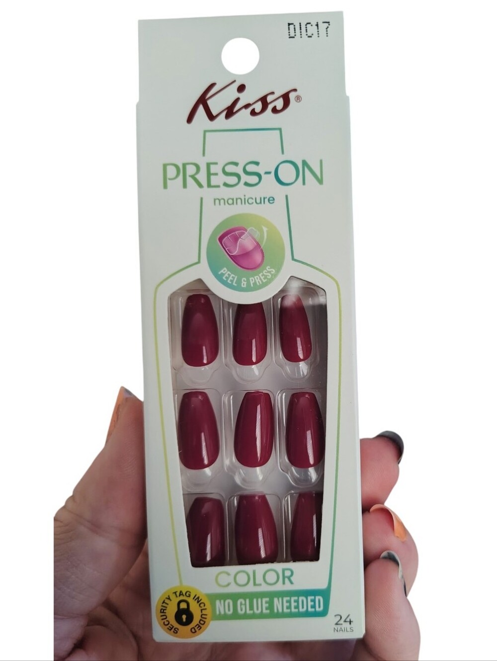 Kiss Gel Breakthrough One Step Manicure Deep Red Press On Nails New In Box
